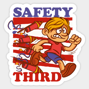 4th of July Patriotic fireworks Safety Third Sticker